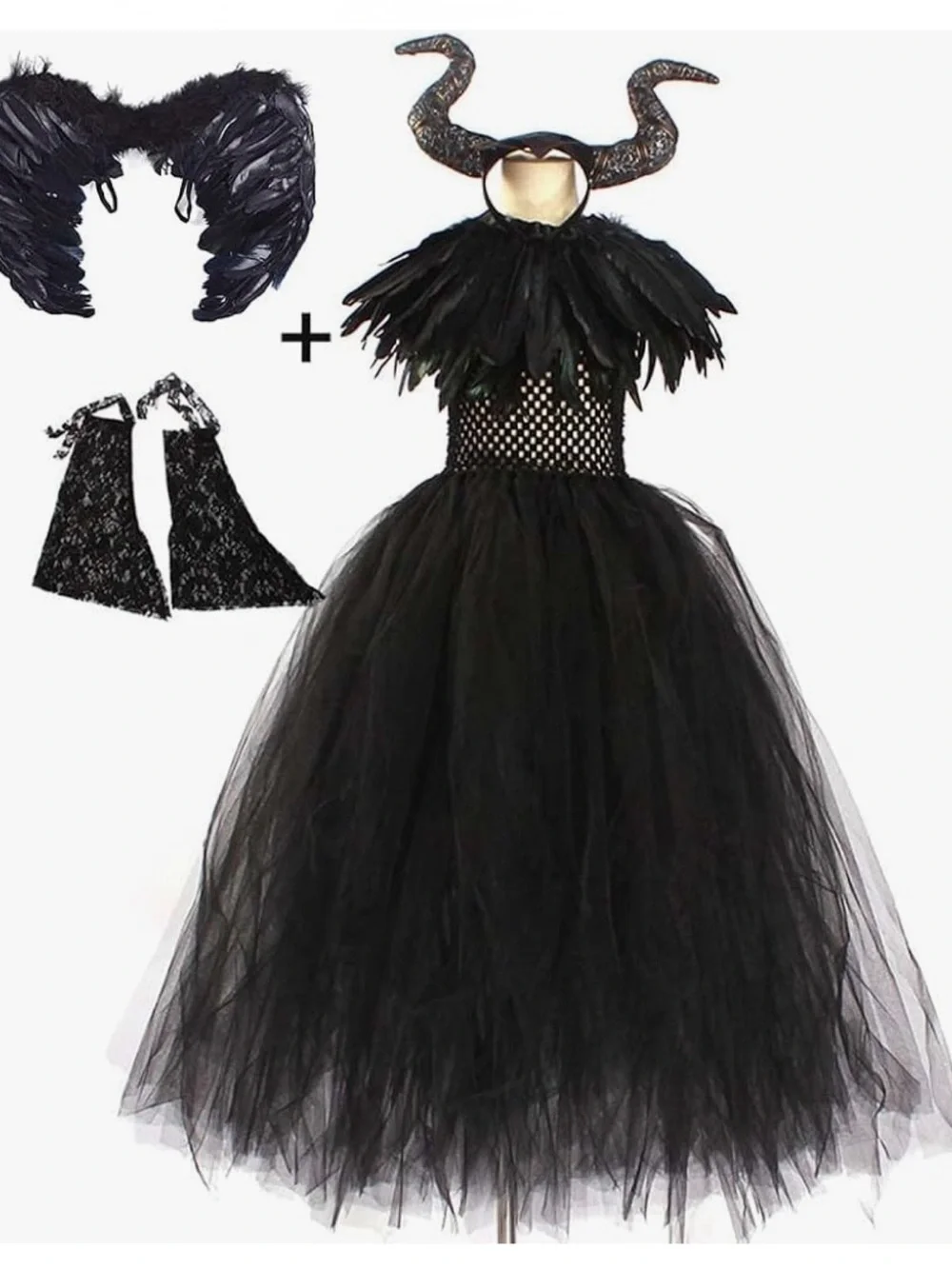 NEW - Halloween Costume - Black Tulle Witch Costume for Kids. NWT. SZ 4T-5T